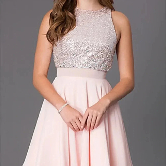 PROMGIRL Short Pink Sparkle Prom Dress XS - Picture 7 of 8